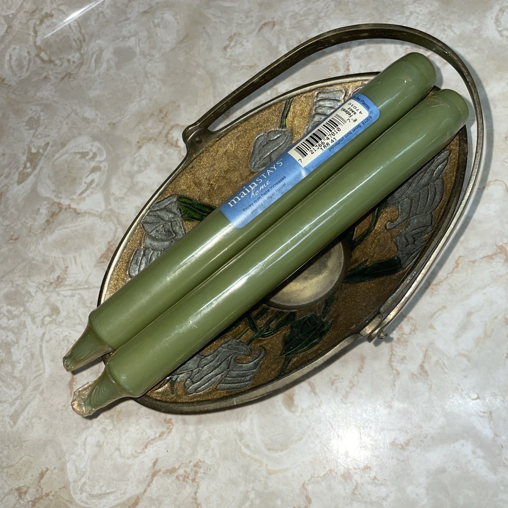 Pair of‎ 8" Sage Color Candle sticks - Unopened